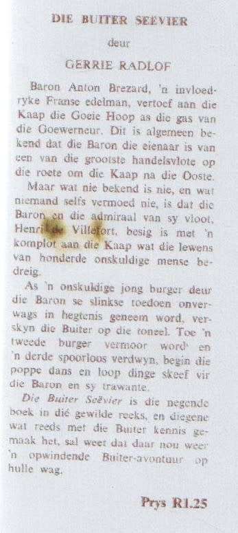 DIE BUITER SEEVIER - GERRIE RADLOF (1961)