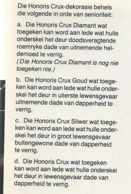 HONORIS CRUX, ONS DAPPERES & HONORIS CRUX II - OUR BRAVE - AT VAN WYK (2 DE DRUK 1983)
