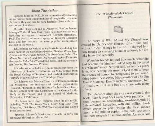 WHO MOVED MY CHEESE - DR SPENCER JOHNSON (2007)