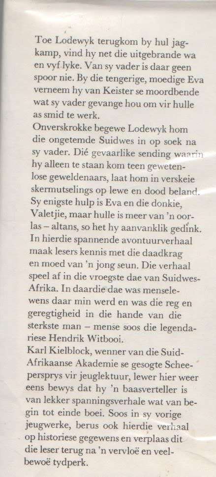 LODEWYK ALLEMAN SE SOEKTOG - KARL KIELBLOCK (1 STE DRUK 1971) JEUG