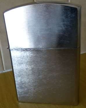 STAINLESS STEEL OVERSIZE `ZIPPO` TYPE LIGHTER (16,5 CM X 10,5 CM)