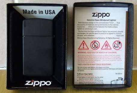 GENUINE ZIPPO WINDPROOF LIGHTER ( MADE IN USA - RED &WHITE )