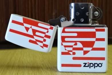 GENUINE ZIPPO WINDPROOF LIGHTER ( MADE IN USA - RED &WHITE )