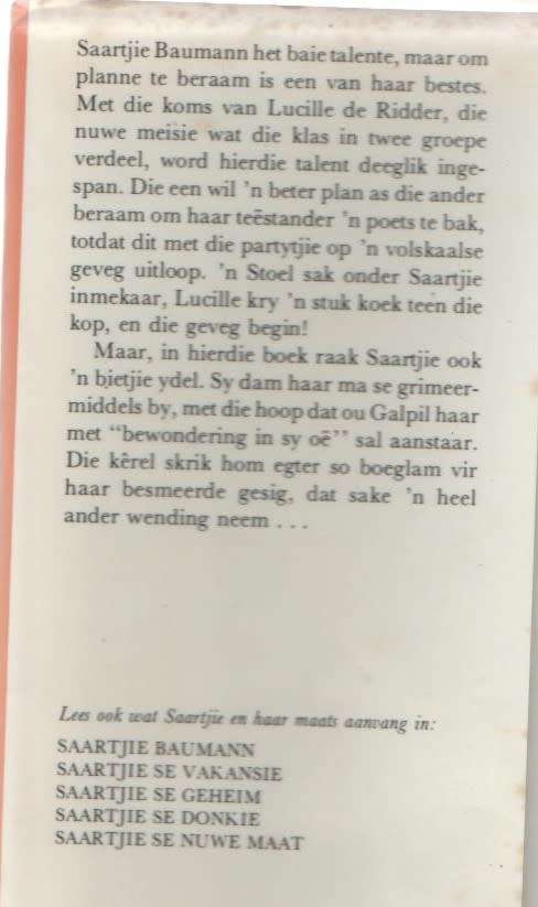 SAARTJIE SE SLIM PLAN - BETTIE NAUDE (2 DE UITGAWE 1982)