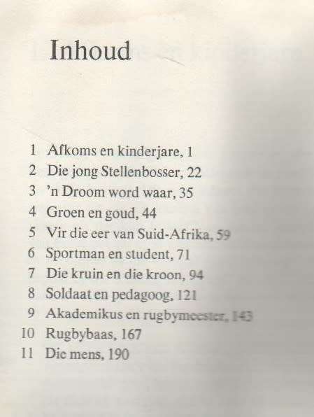 DANIE CRAVEN - BUN BOOYENS (1 STE UITGAWE 1975) RUGBY