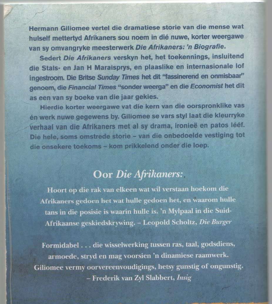 DIE AFRIKANERS - HERMANN GILIOMEE (2 DE DRUK 2018 - SOOS OP KYKNET)