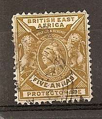 British East Africa 1890/95 5a Yellow Bistre FM (Cat.No: 72)