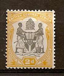 1897/1900 2d Black and Yellow FM  SG 44