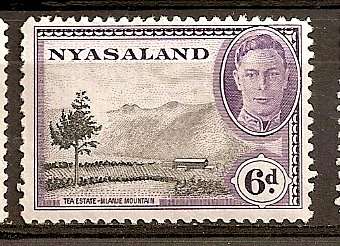 1945 6d Black and Violet  FM  SG 150