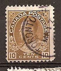 1922/31 GV 10c Bistre-brown  FU  SG 254