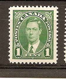 1937/38 GV1 1c Green FM  SG 357