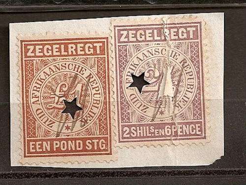 1886 Arms 2s6d and 1Pound used together on small piece Superb