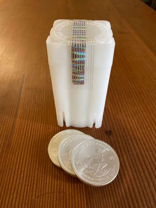 Sealed Tubes of 2 x 25 coins - SA Silver Krugerrand 50 x 1oz FINE SILVER 999 Bullion coins