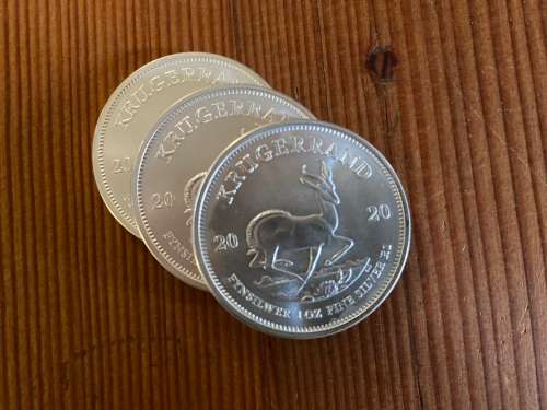 Sealed Tubes of 2 x 25 coins - SA Silver Krugerrand 50 x 1oz FINE SILVER 999 Bullion coins