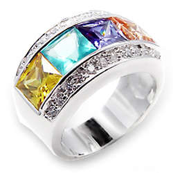 Bold Multicolour CZ Ring - Size 7 *A fast seller*