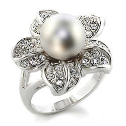 4 Carat Smokey Quartz Synthetic Stone Ring - Size 7