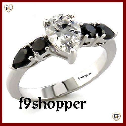 Clear Pear Cut CZ Ring - Size 9 (S)