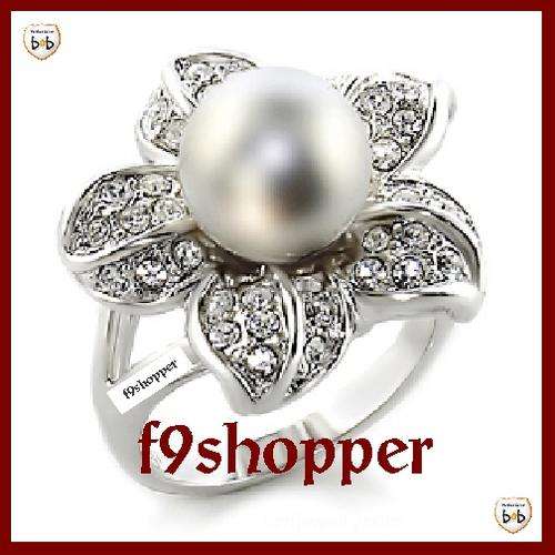 Smokey created pearl ring - Size 6 (M)