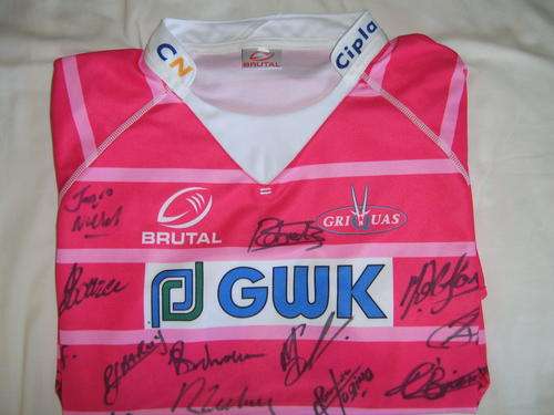 VERY RARE PINK GRIQUAS RUGBY JERSEY (SIGNED)