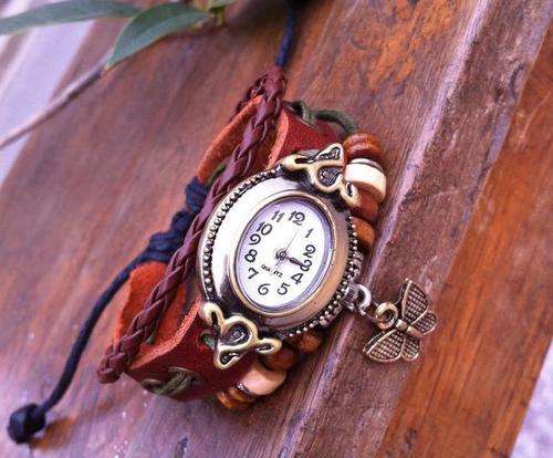 Fashion Genuine Leather  Lady's Watch Bracelet