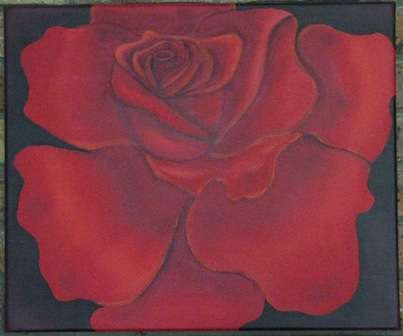 Oil painting - Red Rose by Cecile JvR
