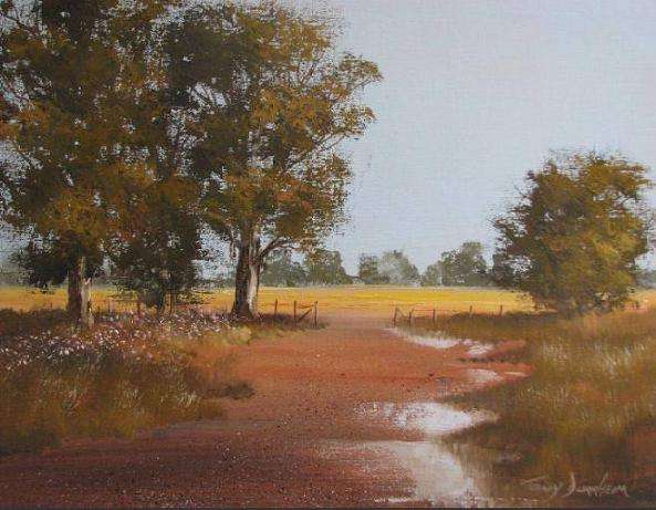 Tony Durrheim Original - Cosmos under Eucaluptus trees