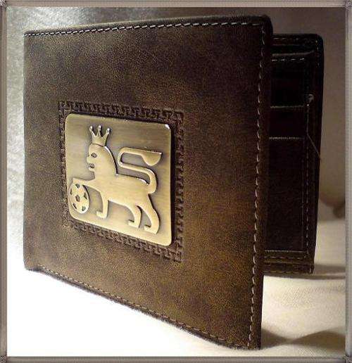 Brown Wallet - Lion and football