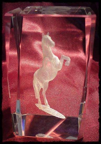 Horse in Glass - 3D Engraved