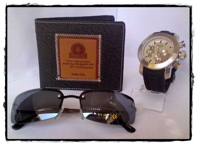 GIFT SET FOR HIM:  Watch + Wallet + Sunglasses - Starts at R1 !!!