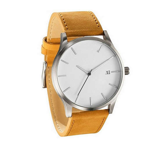 Fashion Men's Big Dail Leather Watch Date Quartz Analog Business Wrist Watches