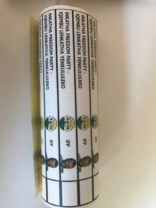 1994 Election Ballot KZN complete book with 100 Ballots(Separate IFP stickers included)