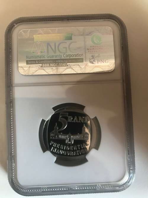 1994 South Africa Presidential Inauguration R5 PF69 UC(NGC Graded)