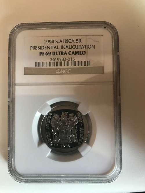 1994 South Africa Presidential Inauguration R5 PF69 UC(NGC Graded)