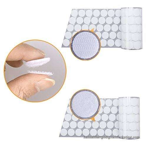 White Velcro Dots (self-adhesive hook and loop, 15mm, 500 sets)