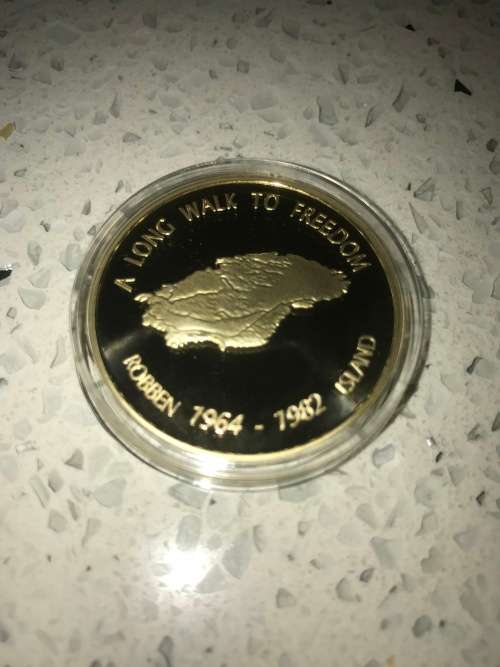 Mandela Robbin island gold plated in capsule...7 available