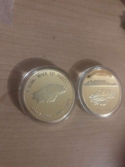 Mandela Robbin island and long walk GOLD PLATED
