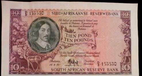 10 pound Note..1955/9/14 M H DEKOCK..Rare in this condition
