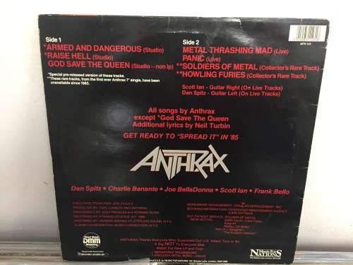 Anthrax Armed and Dangerous-LP. Import