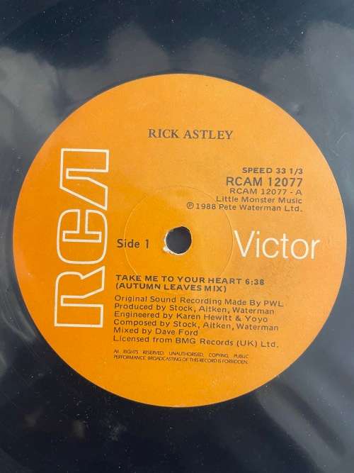 Rick Astley - Take me to your heart - LP