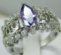 10KT White Gold Amethyst Ring   size 7