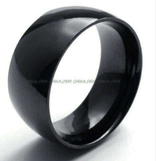 Mens 316L Stainless Steel Titanium Heavy Solid 10 mm  Ring