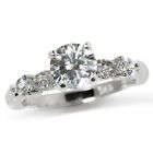 5 Stone CZ Sterling Silver  925  Engagement  Ring