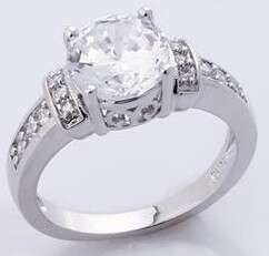 White Sapphire Ring   size  8