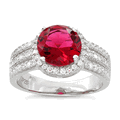 Ruby Sterling Silver Ring    size 6