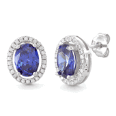 TANZANITE STERLING SILVER EARRINGS