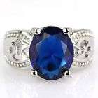 Sapphire Silver Ring    Size 7