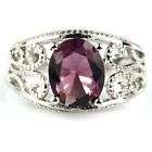 Pink Rhodolite  Silver Ring    Size 7