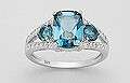 STUNNING LONDEN BLUE TOPAZ RING    SIZE 7