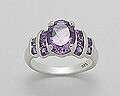 Stunning  Solid Sterling Silver   AMETHYST  RING      SIZE 7