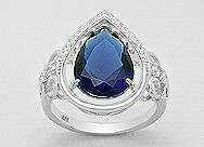 Stunning solid sterling     Blue Sapphire   Ring      size 8